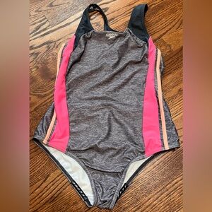 Speedo Charcoal and Coral Swimsuit